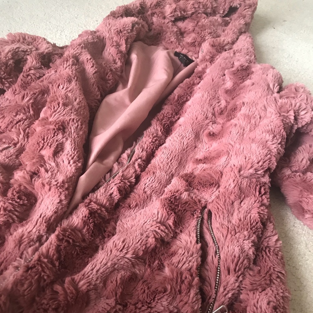 VERY soft and fluffy dusty rose winter coat